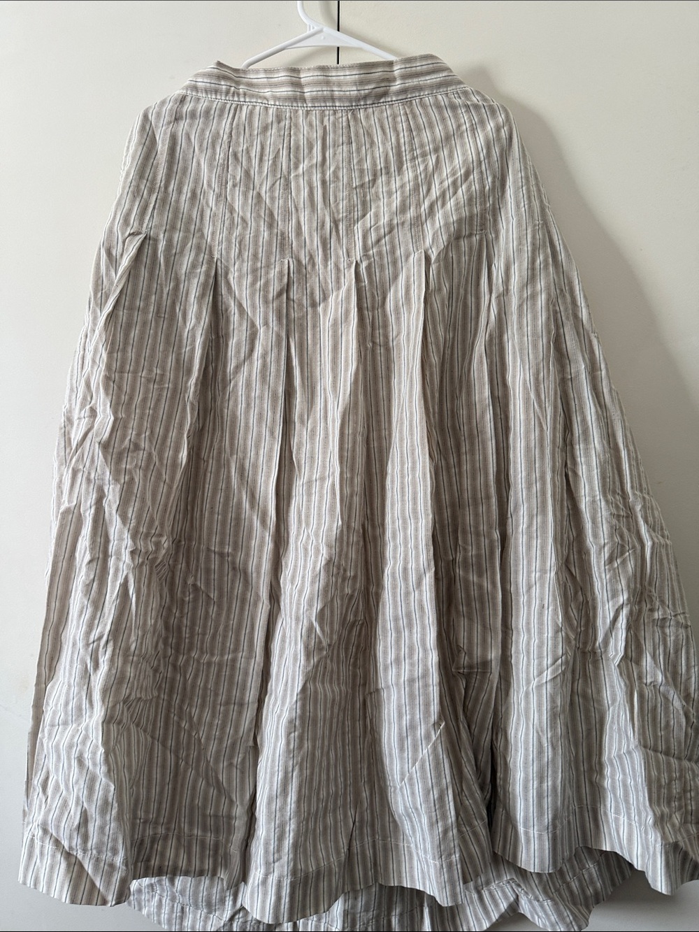 Max Studio Neutral Striped A-Line Maxi Skirt